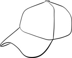 Baseball cap line icon, outline style icon for web site or mobile app, America and clothes, baseball cap icon, simple illustration, graphics with editable strokes. vector