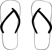 Flip flops line graphic ink icon, travel and tourism, beach slippers sign graphics, a linear pattern on a white background. Design for package, cosmetic, textile, cards. vector