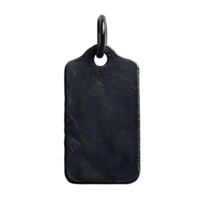 Dark Metal Tag Pendant with Ring on Transparent Background for Custom Design png