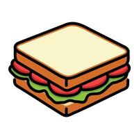 Sandwish illustration in minimal style vector