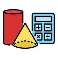Math color icon vector