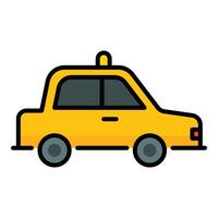 A yellow cab color icon, symbolizing urban transportation, ride-hailing services, and convenient travel vector