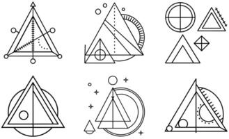 Geometric Triangles Design Collection vector