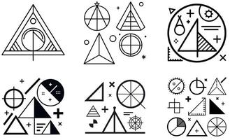 Abstract Geometric Shapes Design Collection vector