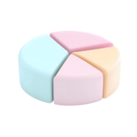Pastel Color Pie Chart Segments, 3D Rendering Isolated on Transparent Background png