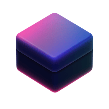 Isometric Cube with Gradient Texture and Rounded Edges on Transparent Background png