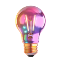 Filament Bulb with Multi Colored Glass Against Transparent Background png