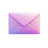 Isolated 3D Pink Envelope on Transparent Background with Soft Gradient Effect png