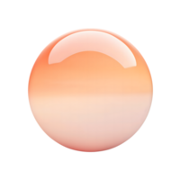 Peach Sphere Gradient with High Gloss and Reflections over Transparent Background png