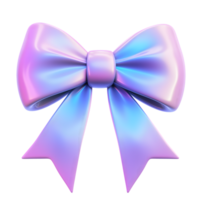 Pastel Bow 3D Render of a Shiny, Colorful Gift Bow on Transparent Background png