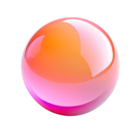 Abstract Glossy Sphere with Pink, Orange Gradient and Transparent Background png