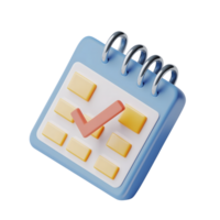 Blue Calendar Icon with a Red Check Mark on Date Block against Transparent Background png