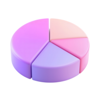 Pastel 3D Pie Chart Data Visualization in Soft Colors png
