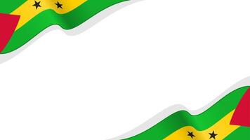 wavy Sao Tome and Principe flag frame background with copy space for text. for national day vector