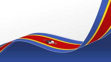 wavy Eswatini flag ribbon background with copy space for text. for national day vector