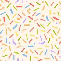 A bright abstract seamless pattern with colourful confetti stripes on a light background. Suitable for wallpaper, festive wrapping, backgrounds, packaging, festive accessories vector