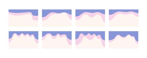 Set of abstract wave-shaped elements. Perfect for websites, social media, presentations or backgrounds in graphic design. vector