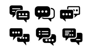 This icon set of chat bubble, social media speech bubble, chat icon on internet button, a symbol of internet technology on a website button vector