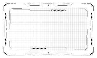 HUD frames black user interface elements design modern technology futuristic control panel screen digital hologram window gaming menu touching cyber monitor white background vector
