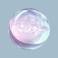 A bubble with a rainbow effect on a blue background vector