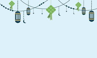 Islamic ramadan background with lanterns and crescent vector