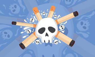 A skull with a bunch of cigarettes and a bunch of skulls vector