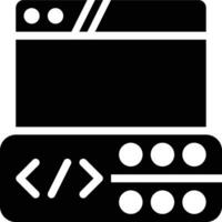 Server Side Programming, Website Glyph Solid Icon vector