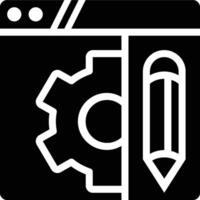 CMS, Content Management, System Glyph Solid Icon vector