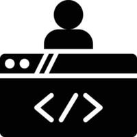 Web Developer, Website Developer, Web Development Glyph Solid Icon vector