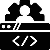Back End Developer, Web Developer Glyph Solid Icon vector