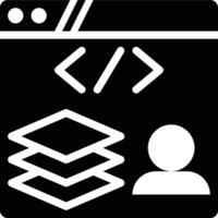 Full Stack Developer, Web Developer Glyph Solid Icon vector