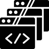 Web Pages, Webpages, Website Glyph Solid Icon vector