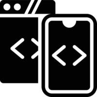 Mobile Web, Web Mobile, Mobile Page Glyph Solid Icon vector