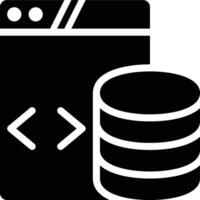Database, Backend, Dynamic Website Glyph Solid Icon vector