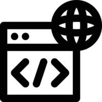 Web Programming, Web Development, Web Outline Icon vector