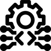 Machine Learning, Artificial Intelligence, Programming Outline Icon vector