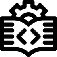 Machine Learning, Programming, Coding Outline Icon vector
