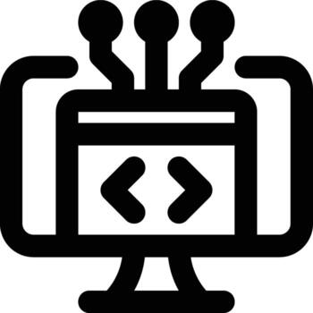 solicitud, software, sistema contorno icono vector