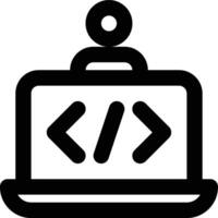 Programmer, Coder, Computer Outline Icon vector