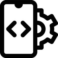 Mobile Programming, Mobile Development, Mobile App Outline Icon vector