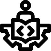Machine Learning, Engineer, Programmer Outline Icon vector
