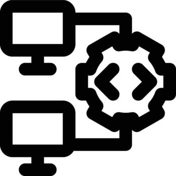 API, solicitud programación interfaz contorno icono vector