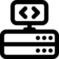 Client Side Programming, Server Outline Icon vector