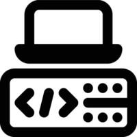Server Side Programming, Server Outline Icon vector