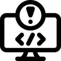 Programming, Warning, Error Outline Icon vector