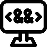 Boolean And, Boolean, And Outline Icon vector