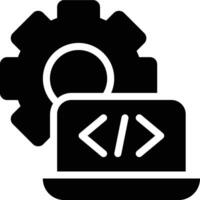 Programming, Coding, Engine Glyph Solid Icon vector