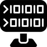 Binary, Code, Bit Glyph Solid Icon vector