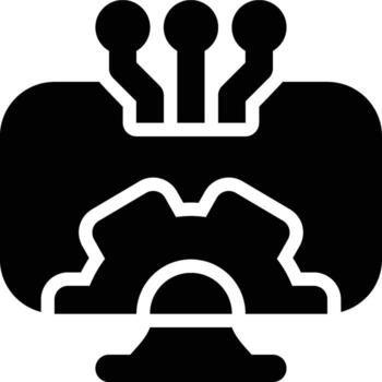 operando sistema, computadora, programa glifo sólido icono vector