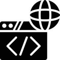 Web Programming, Web Development, Web Glyph Solid Icon vector
